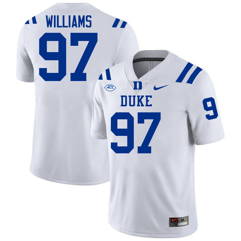 Wesley Williams Duke Jersey,Duke Blue Devils #97 Wesley Williams Jersey Youth College-White